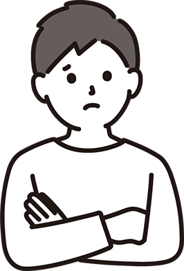 イラスト:悩む男性